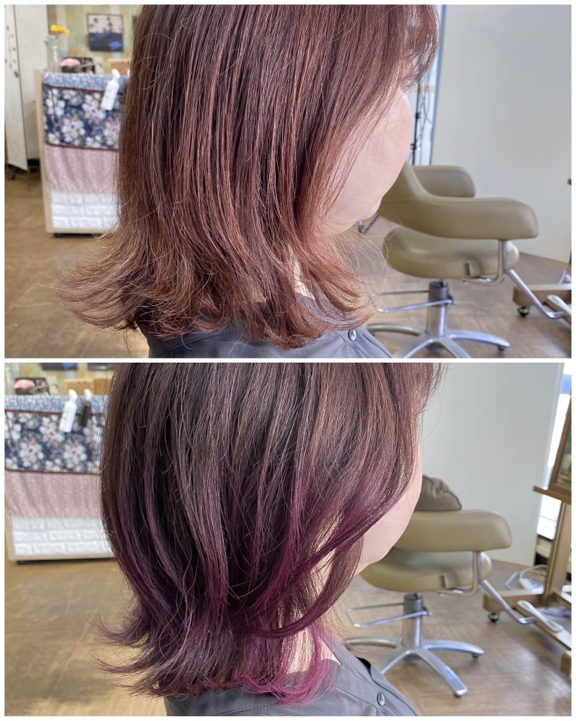 褪色も綺麗 プリンが気になりにくい暗めグラデーションカラーは色持ちと変化が楽しい☆LOG HAIR ログヘアー広島市安佐南区山本のヘアサロン