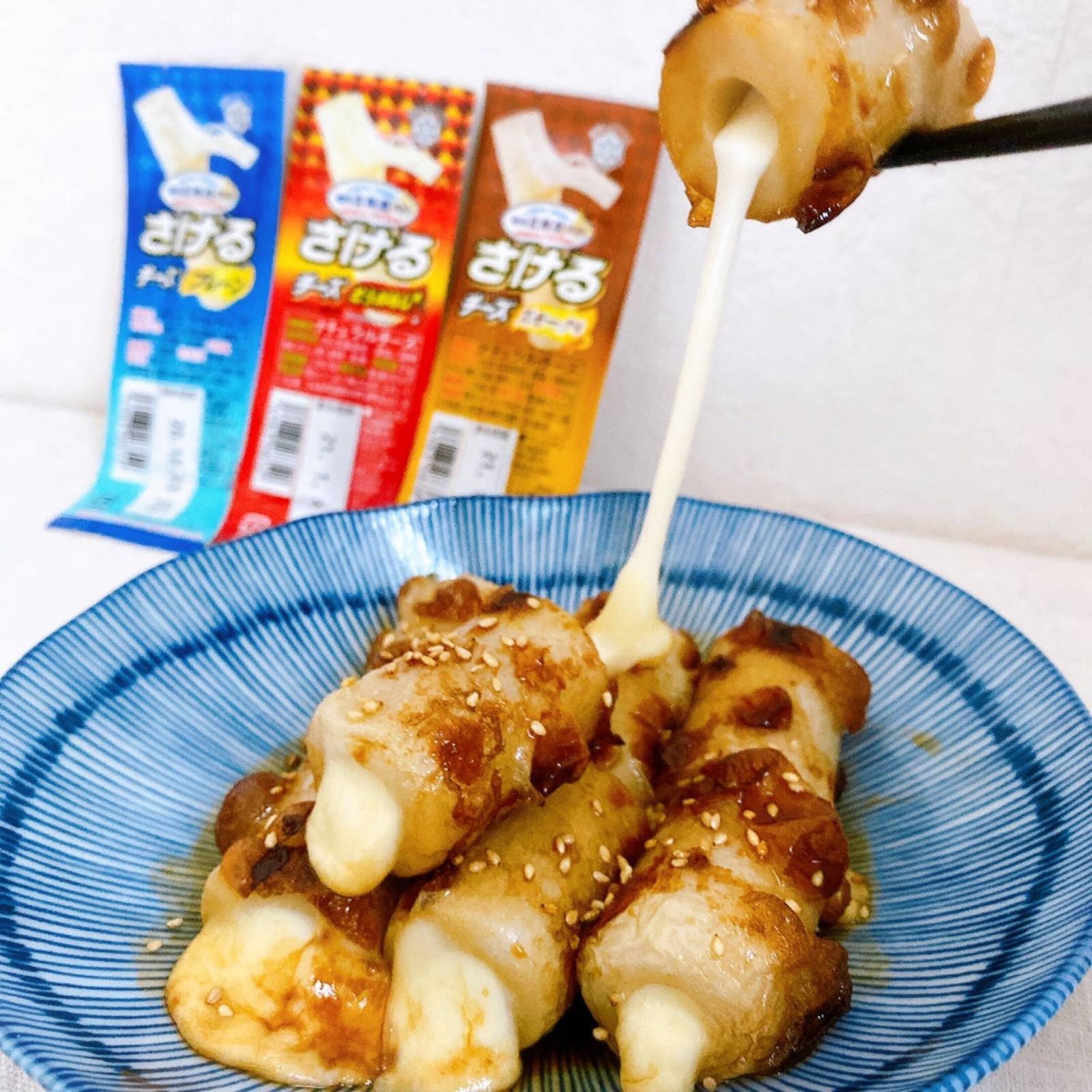 簡単おつまみ、トースターで竹輪のチーズ焼き