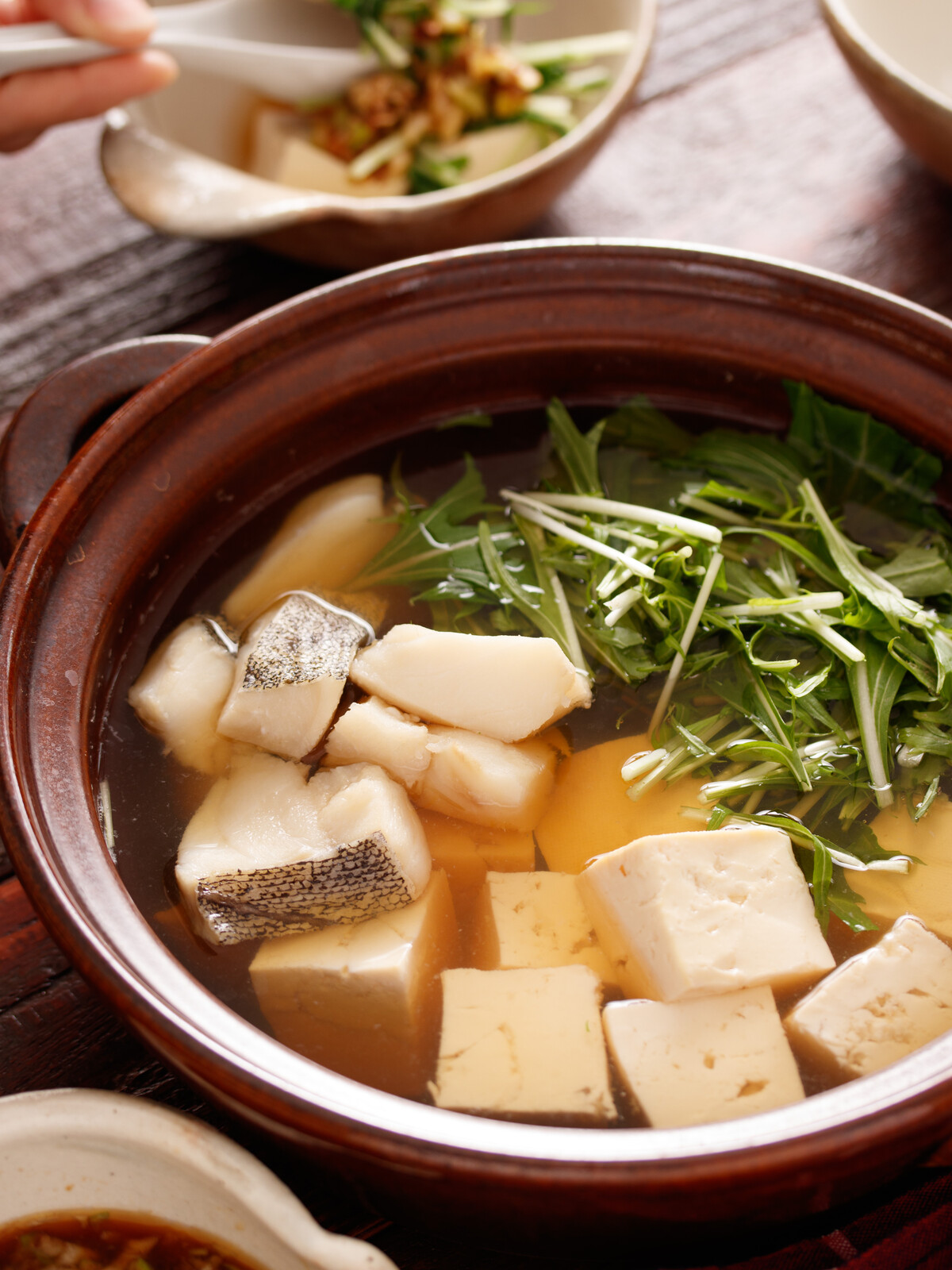 たらと水菜のうまだし湯豆腐まるで旅館の朝ごはんつゆまで美味しいヘルシー風邪ひきさんに胃腸にやさしいダイエット献立主菜: 作り置き＆スピードおかず de おうちバル 〜yuu's stylish bar〜 Powered by ライブドアブログ