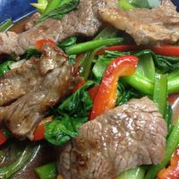 小松菜と牛肉のオイスター煮