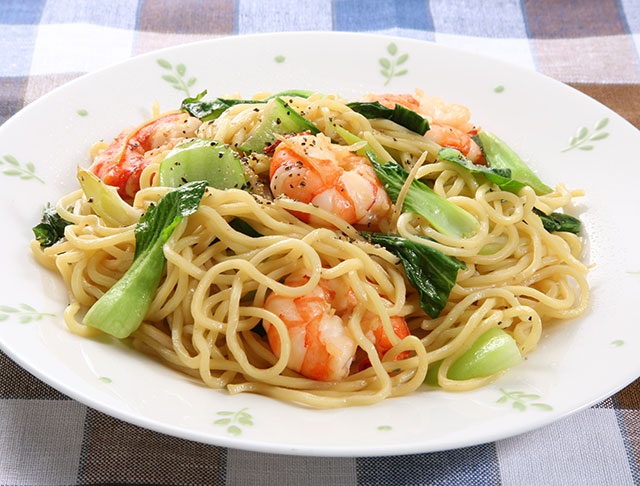 えびと青梗菜の炒めもの