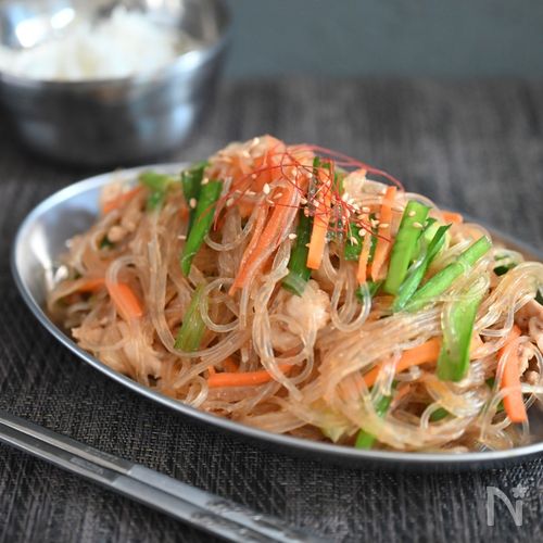 レシピ 焼肉のタレで！豚肉とこんにゃくのチャプチェ♬ - しにゃごはん blog