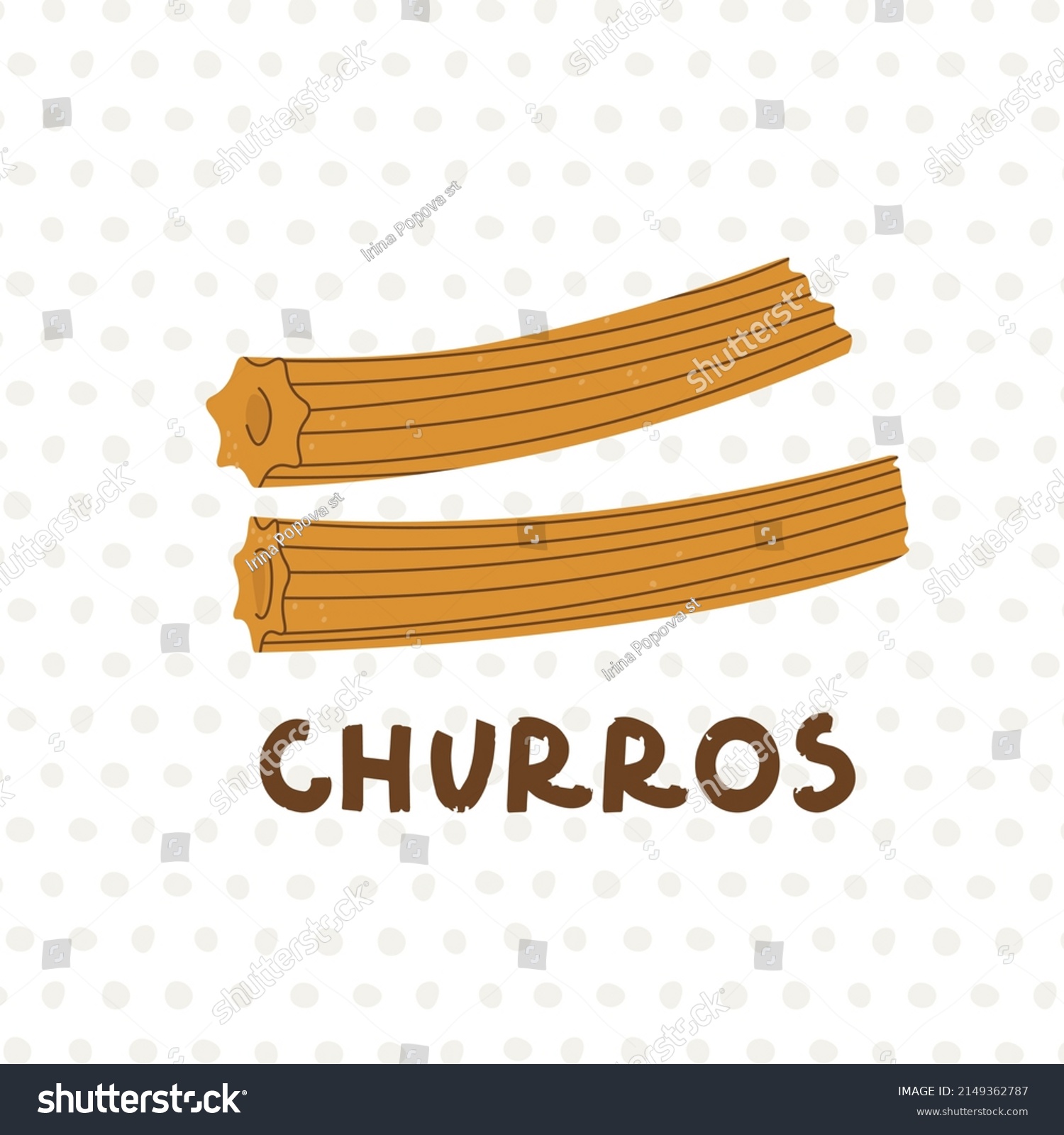 チュロスデザートセットベクトルイラスト手描きスケッチPremiumベクトル素材