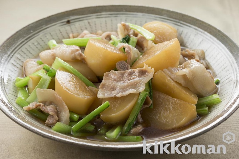 カブと豚肉のジンジャーぽん炒め