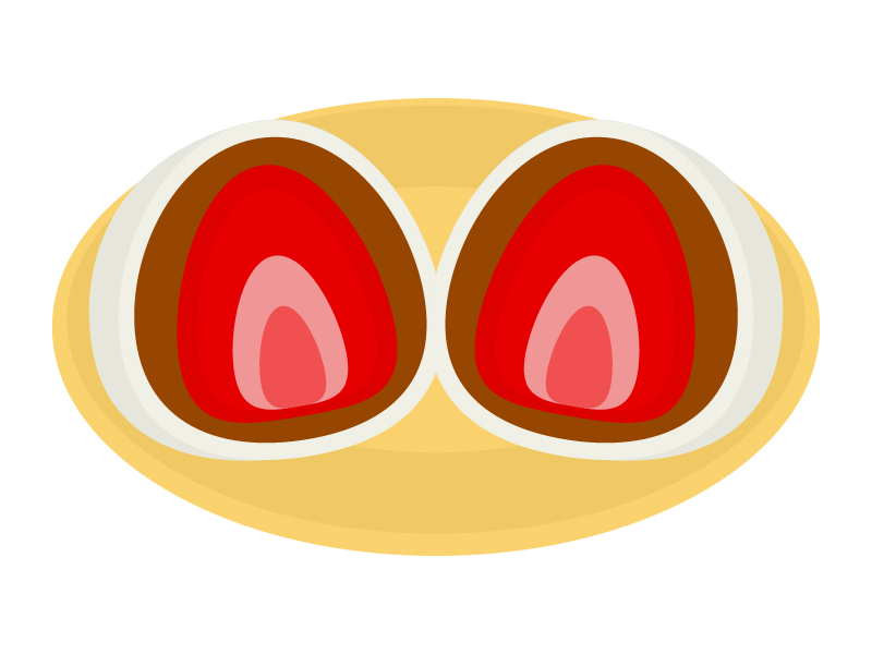 いちご大福 和デザート 水彩イラストイラスト素材透過、PNGフリー画像ダウンロード - Pngtree