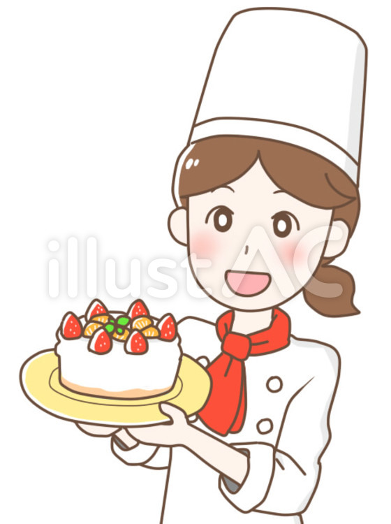 ケーキを持ったエプロン姿の女の子 イラスト素材2206859- フォトライブラリ