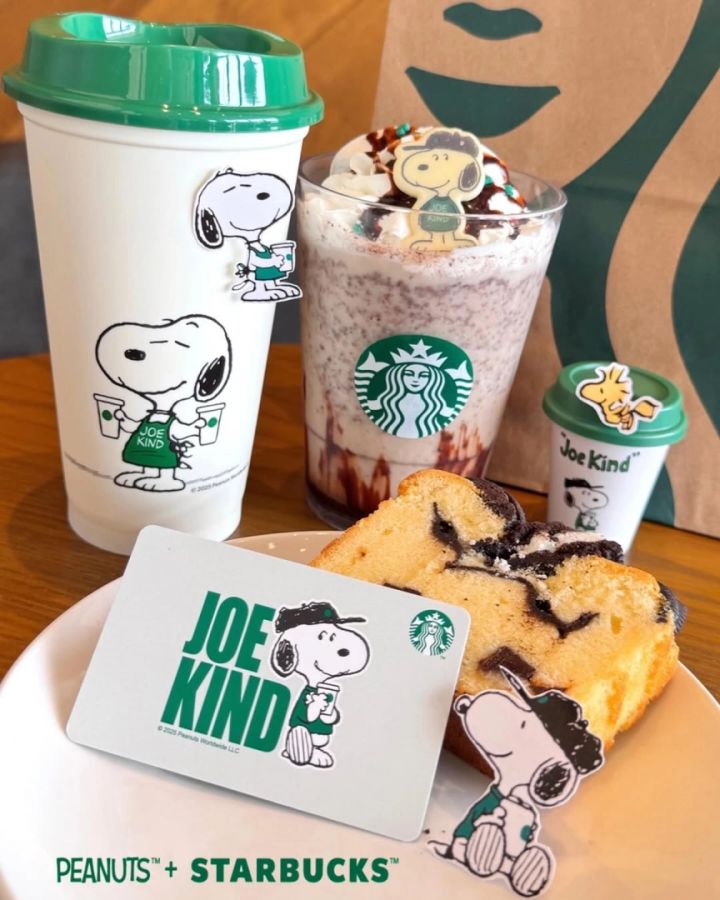 新作スタバ！ジョーカインドスヌーピーキャラメルチョコレートフラペチーノ