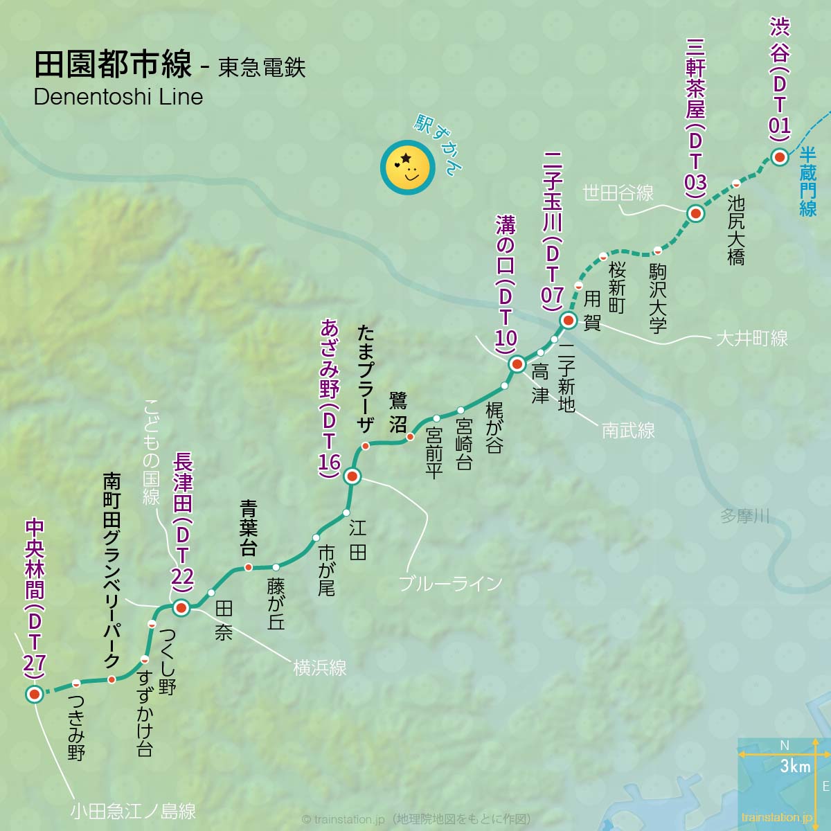 田園都市線溝の口駅またはJR南武線武蔵溝ノ口駅からザーラカンパニーまでの詳細地図 (溝の口 