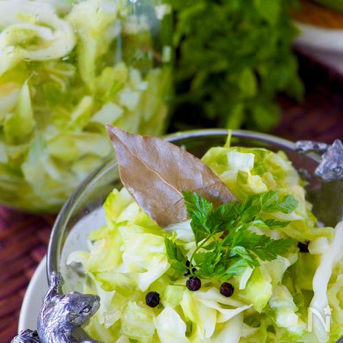 紫キャベツの酢漬け。母が好きなのでよく作ります。サラダも少し華やかになって重宝します♪ ,作り方 ,紫キャベツを千切り。塩でモミモミしたら水で流して、もう一度塩もみしたら、1時間くらい放置して、キャベツを水で何度か洗い、よく絞ってビニール袋へ。オリゴ糖、カンタン酢、白だし、お水だいたい同量 適当 に入れてモミモミしたら、袋を縛って冷蔵庫で1〜2日置く。３日目くらいから味しみて美味しいです！,