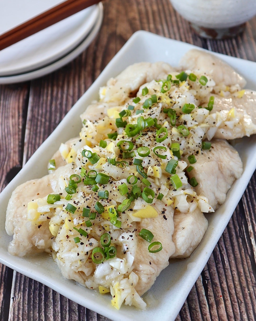 ゆで鶏の塩だれ