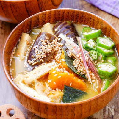 業務用スーパー商品 揚げナスのお味噌汁レシピ