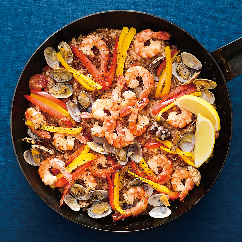 サフラン香る有頭海老とムール貝のパエリア ヘルシオデリ COCORO KITCHEN:シャープ