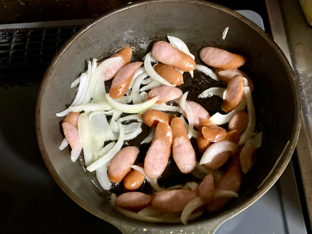 トマトソースとホワイトソースのドリア