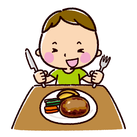 ケチャップハンバーグキャライラストのフリー素材イラストイメージ