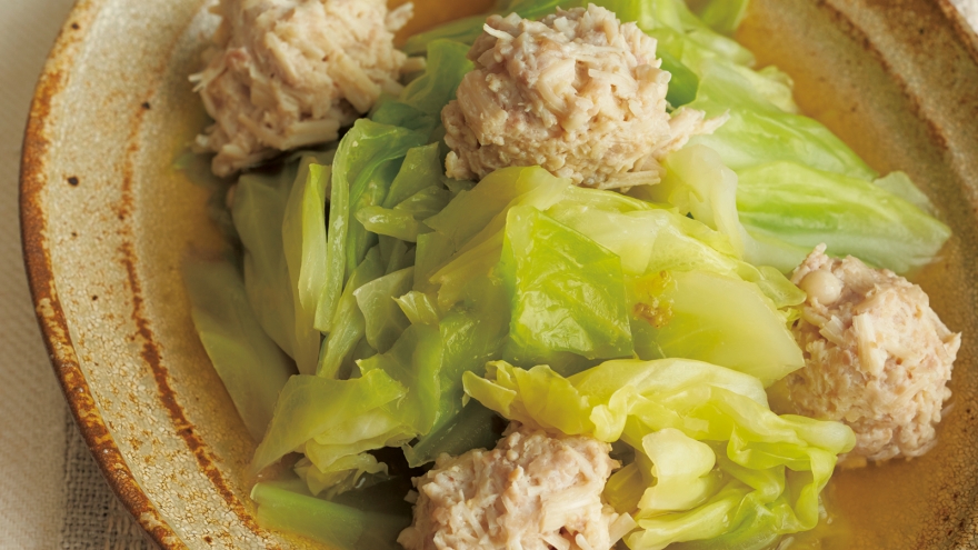 「えのき入り鶏団子と小松菜の煮びたし」レシピ