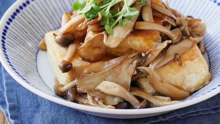 豆腐ステーキきのこソース しめじ・えのき・しいたけ
