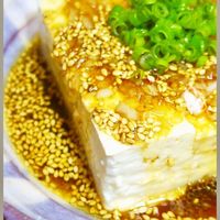 オクラのピリ辛冷奴