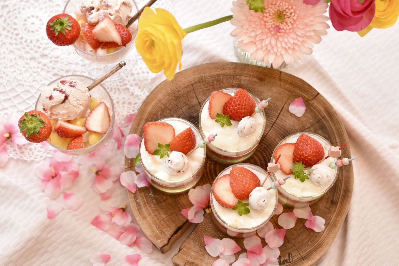 ひな祭りデザートレシピ「いちごヨーグルトパフェ」の作り方