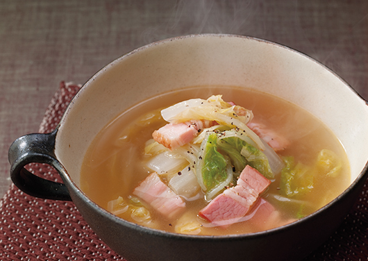 優しい味で体もポカポカ♪白菜と長ネギの出汁とろとろ煮もこもこチャレンジ☆