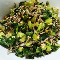 小松菜とじゃこのごま油炒め あと1品に♪パパッと副菜♪