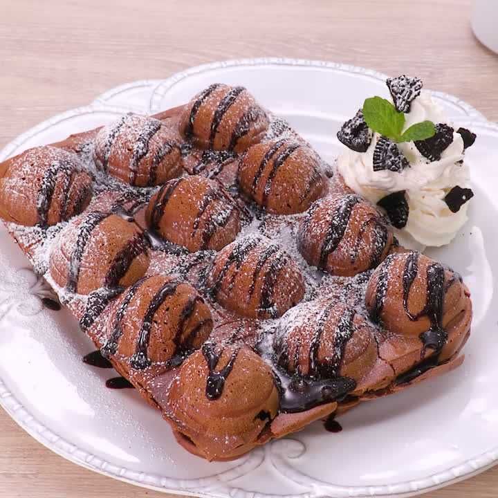 レシピ動画 ホットケーキミックスとココアで♡チョコワッフル ビタントニオ Chocolate Waffle RECIPEおうちで楽しくクリエイティブ♪