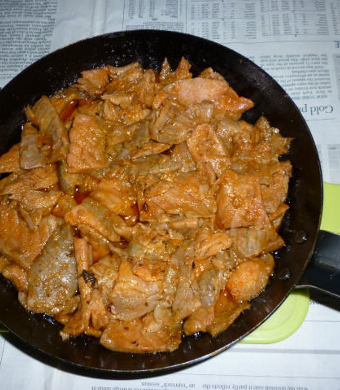 アトランティックサーモンのガーリックたたき今月のおうちごはん