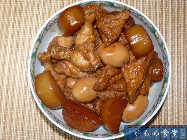 手羽元厚揚げ大根の甘辛煮