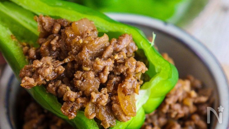 生ピーマンの肉みそ