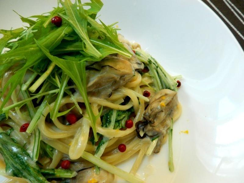 コクうま 牡蠣とキムチのチーズクリームパスタ