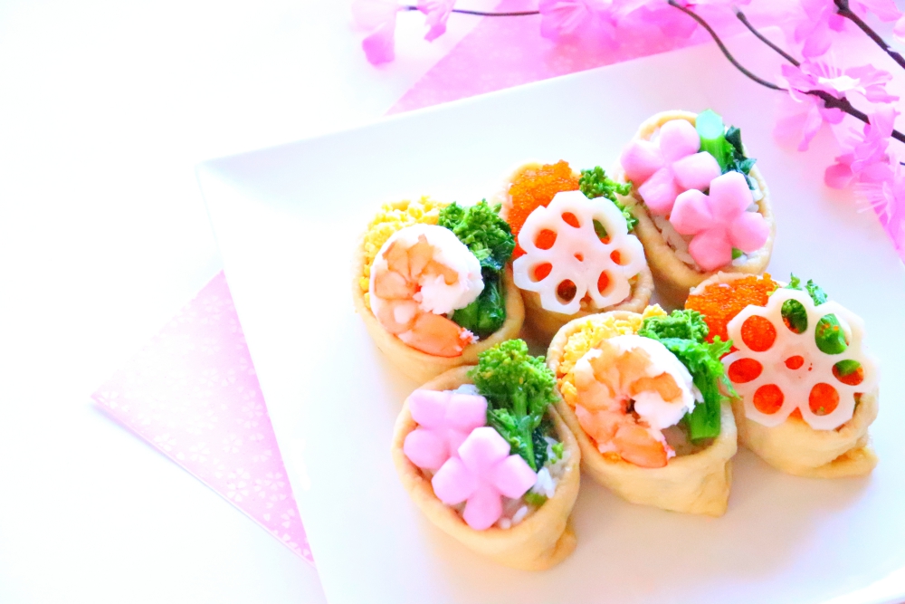 オープンいなり寿司の三種盛りの写真・画像素材-Snapmart スナップマート