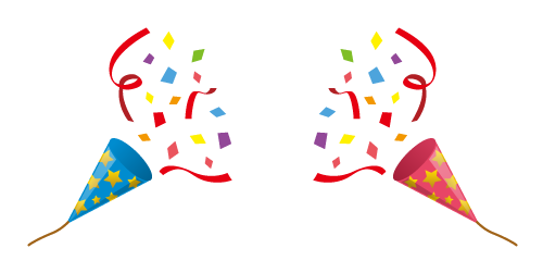 ピンクのパーティークラッカーのイラストフリー素材 イラストミント