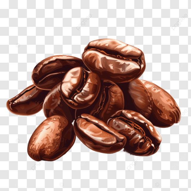 コーヒー豆とカップのシルエット無料のAi・PNG白黒シルエットイラスト