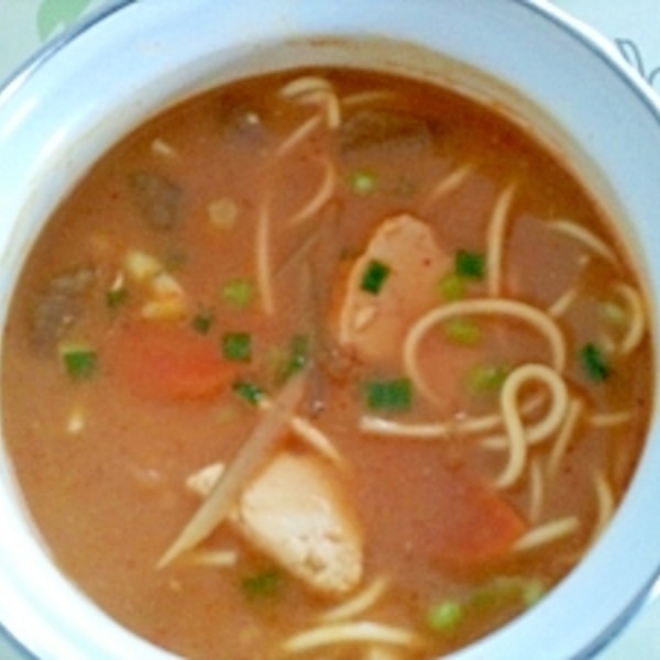 豚汁リメイク♪チゲ風うどん