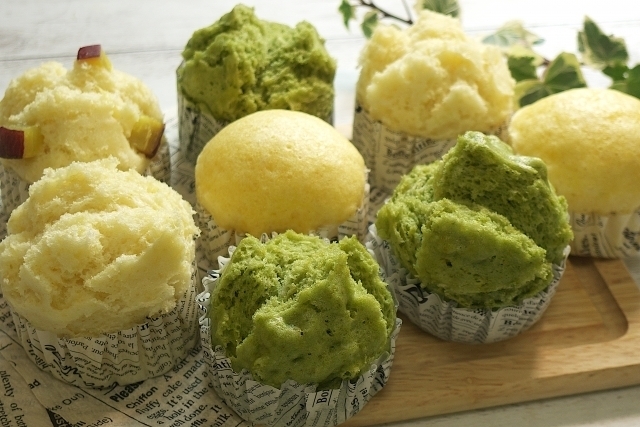 レンジで米粉蒸しパン