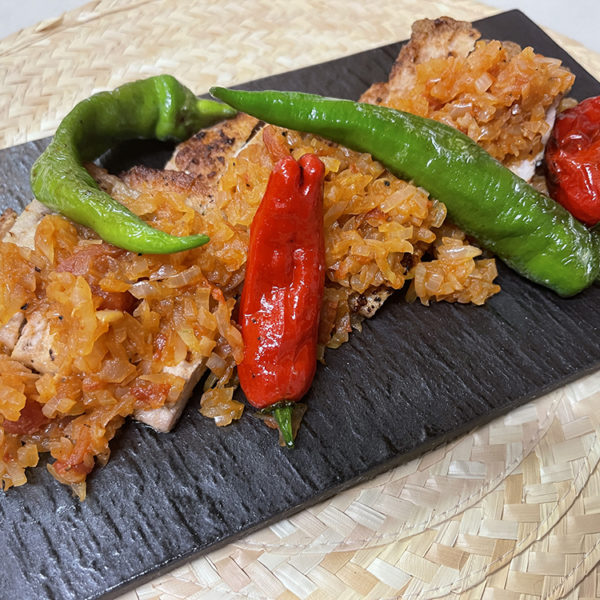 万願寺とうがらしの肉味噌炒め