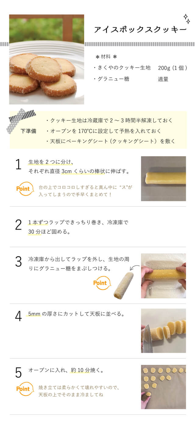 市販のクッキーを使ったボトム生地の作り方