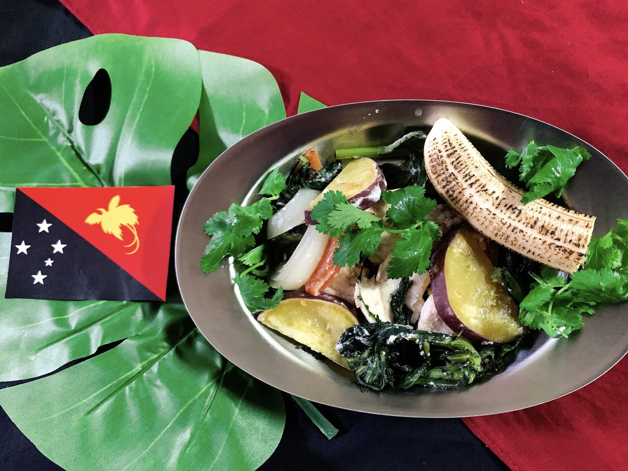 おうちで世界旅行 23日目 パプアニューギニア ココナッツ・カウカウ Coconut Kau Kau– あおい研究室