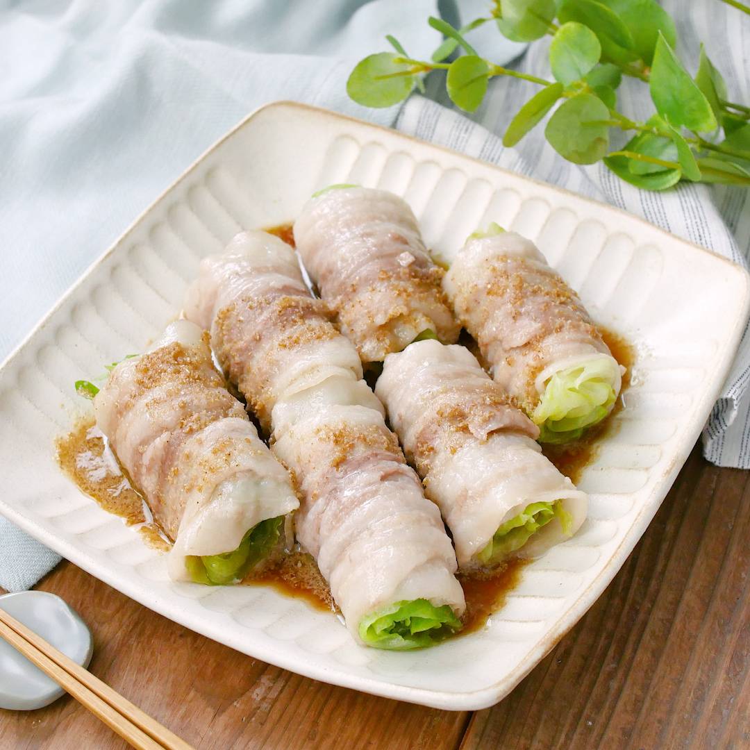 レタスと豚肉の重ね蒸し吉岡醤油
