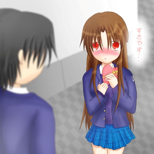 バレンタインデーに手作りチョコを渡す女性のイラストのイラスト素材121992221- PIXTA