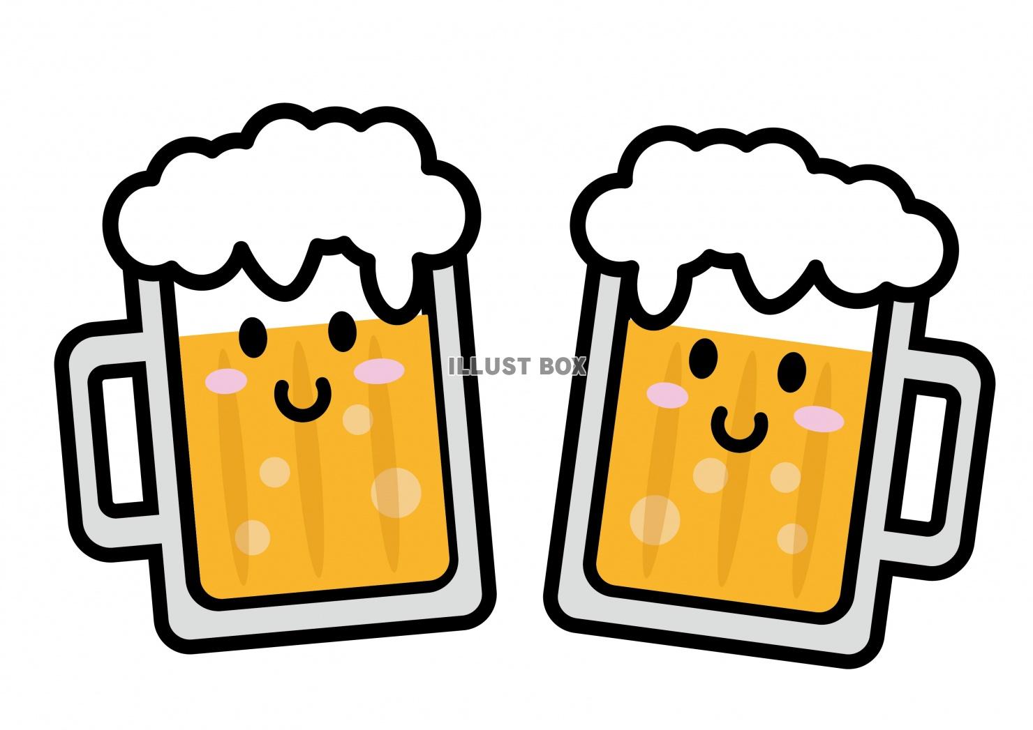 ビールジョッキを持つひよこのイラストゆるくてかわいい無料イラスト・アイコン素材屋「ぴよたそ」