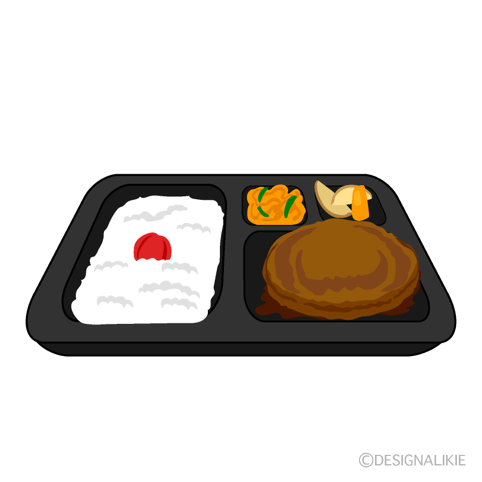 シンプルなハンバーグイラストのフリー素材イラストイメージ