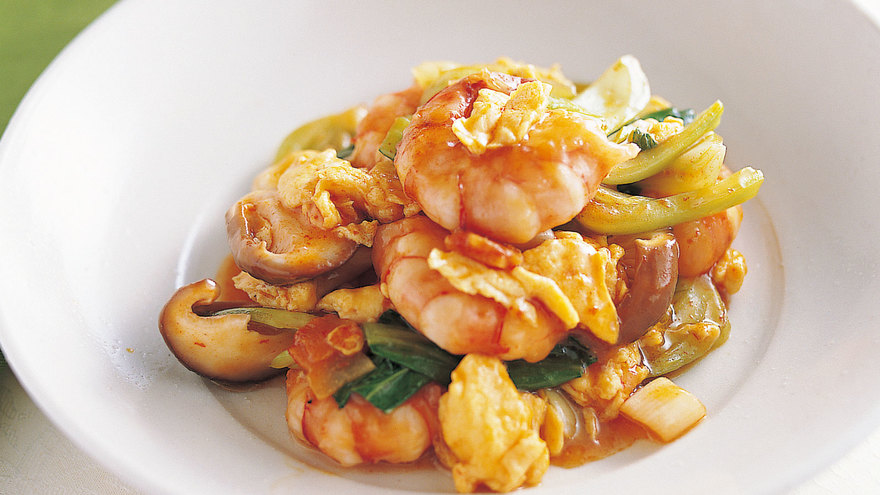 えびとチンゲン菜のクリーム煮