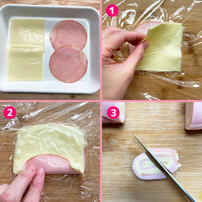 ハム係長のお花おにぎりとおかず散らし弁当