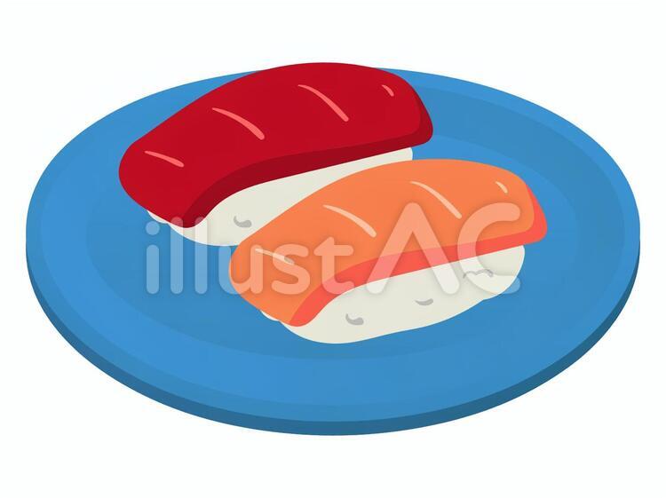 寿司のフリー素材No04-まぐろ のイラストイラストポップ
