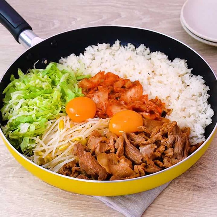 ♡豚こまとレンチンナムルdeビビンバ丼♡簡単レシピ 時短 節約 レンジ 焼肉のたれMizukiオフィシャルブログ 「♡奇跡のキッチン♡」