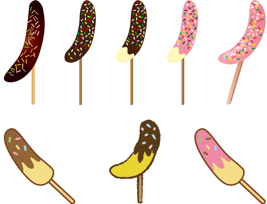 バナナのイラストのぬりえぬりえ生活