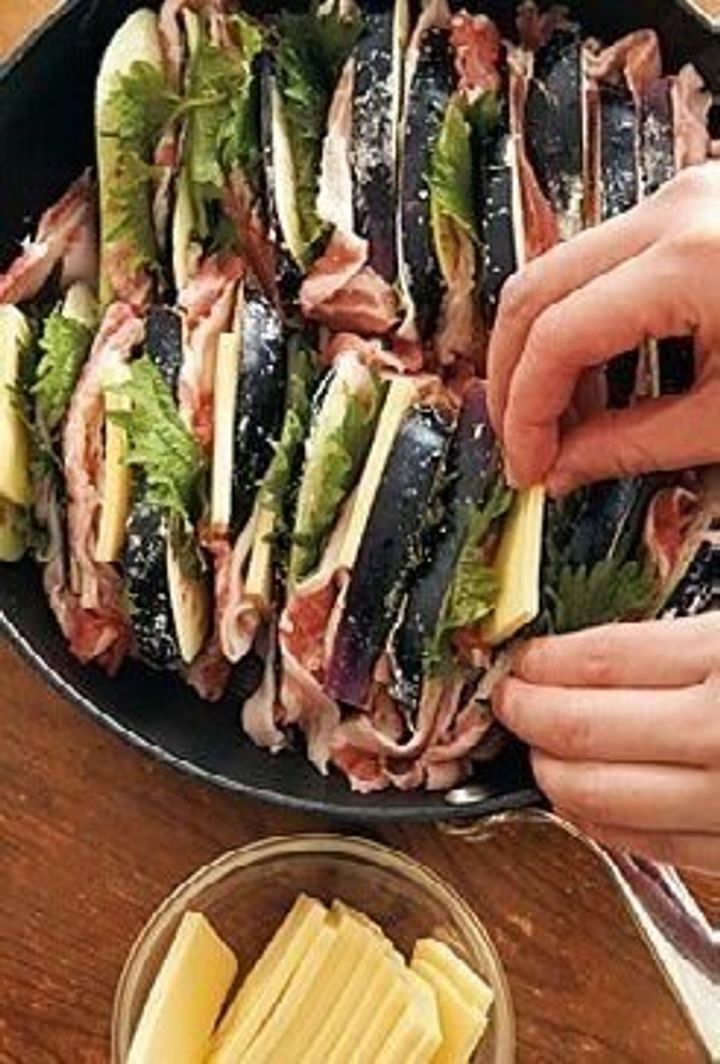 豚となすの挟み焼き – おいしいノンオイル リケンのノンオイル理研ビタミン