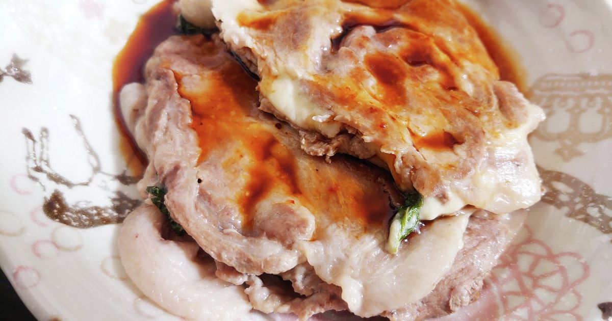 豚チーズ大葉のなすのはさみ焼き