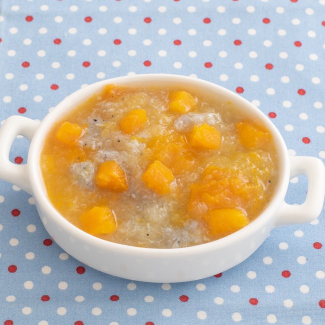 鶏肉とブロッコリー、椎茸入りかぼちゃうどんe-gohan