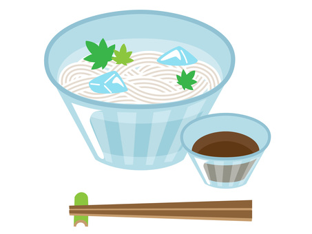 流しそうめんのイラスト 男性- イラストの里